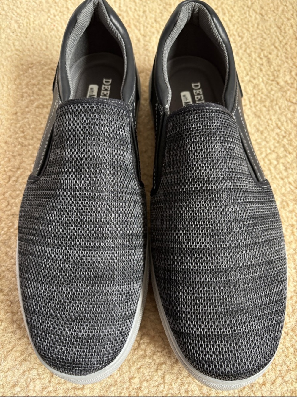 Deer Stags Men's Gray Mesh Slip-On Loafers